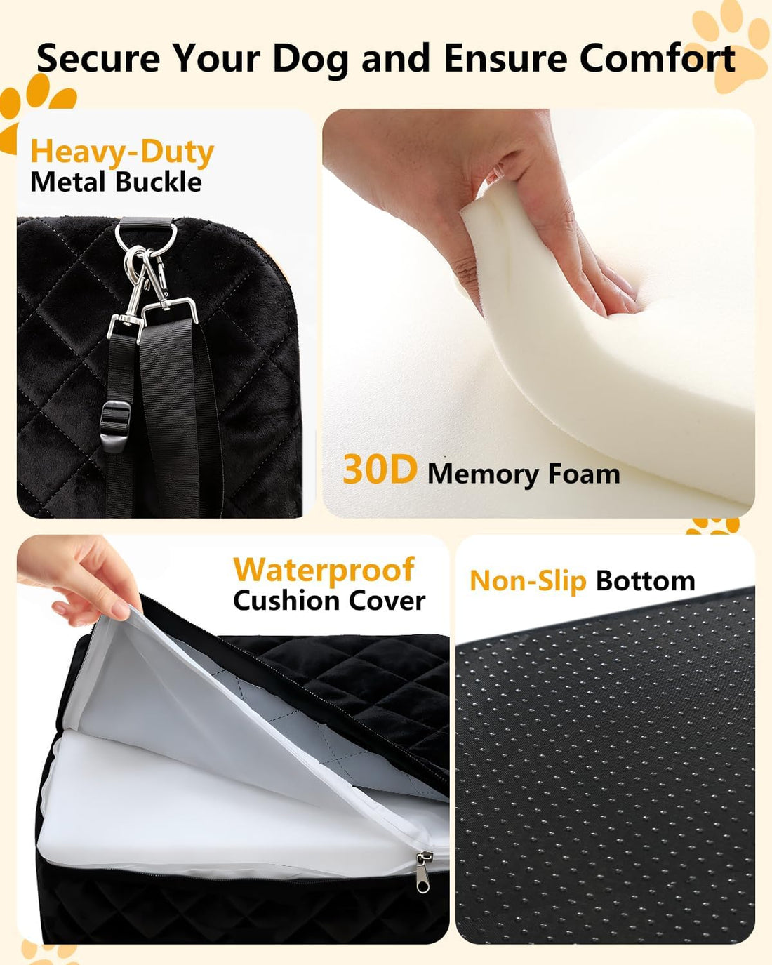Dog Car Seat for Smal Dogs Up to 35lb,Machine Washable Dog Booster