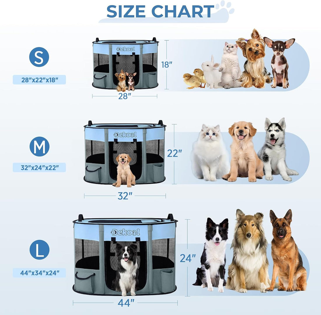 Foldable Pet Playpen, Portable Crate for Dogs & Cats