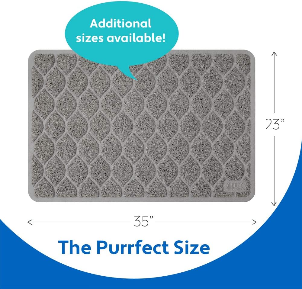 MIGHTY MONKEY Waterproof Cat Litter Mat, BPA Free, 35x23