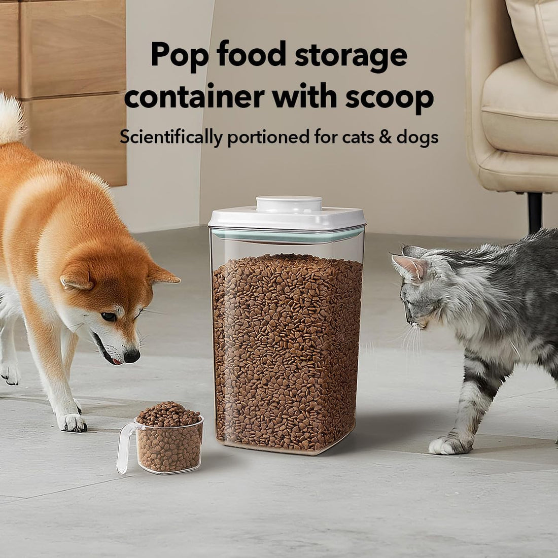 Ankou Dog Food Storage Container with 130ml Scoop