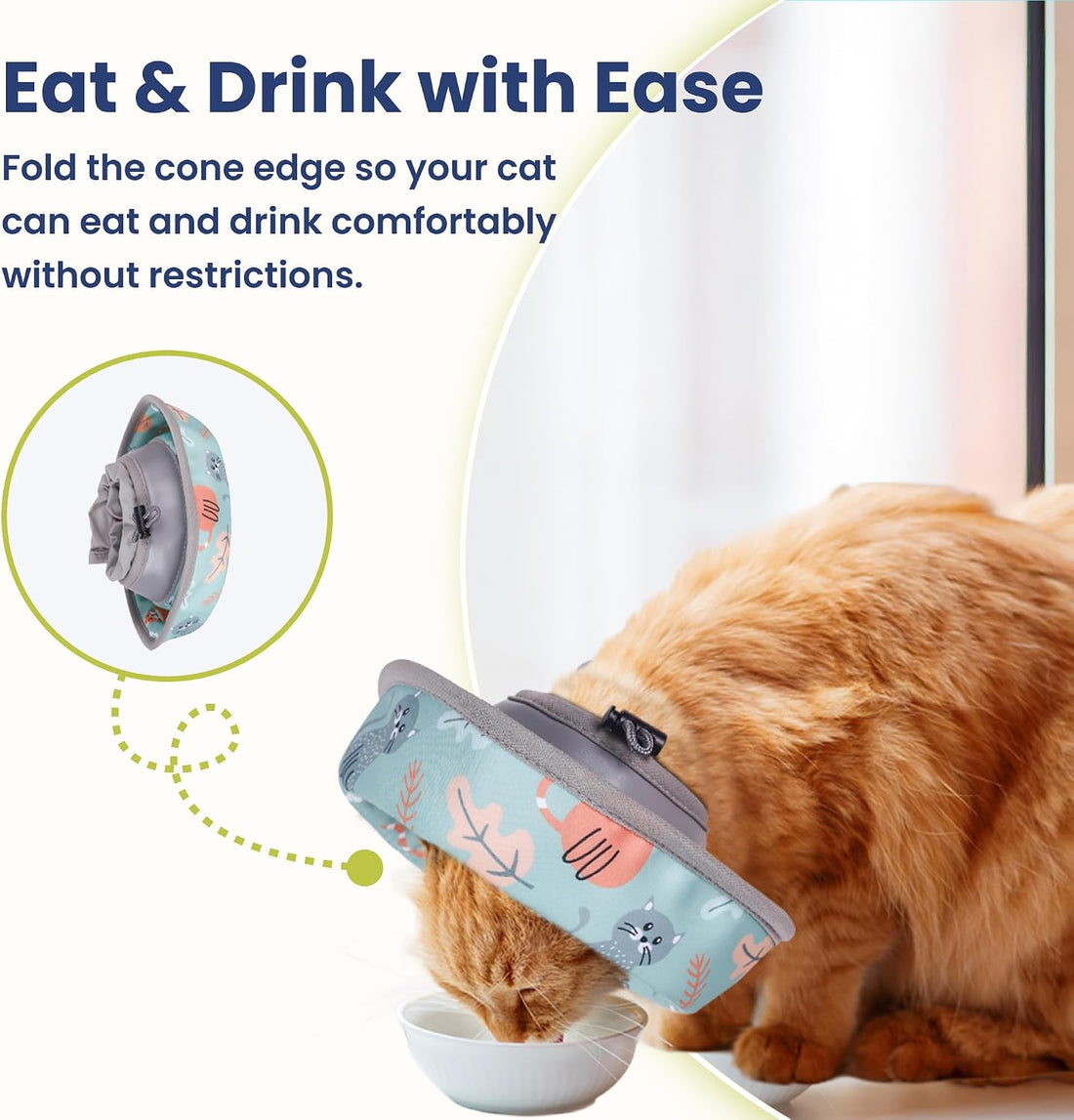 PawsPik Adjustable Soft Recovery Cone for Dogs & Cats, Small