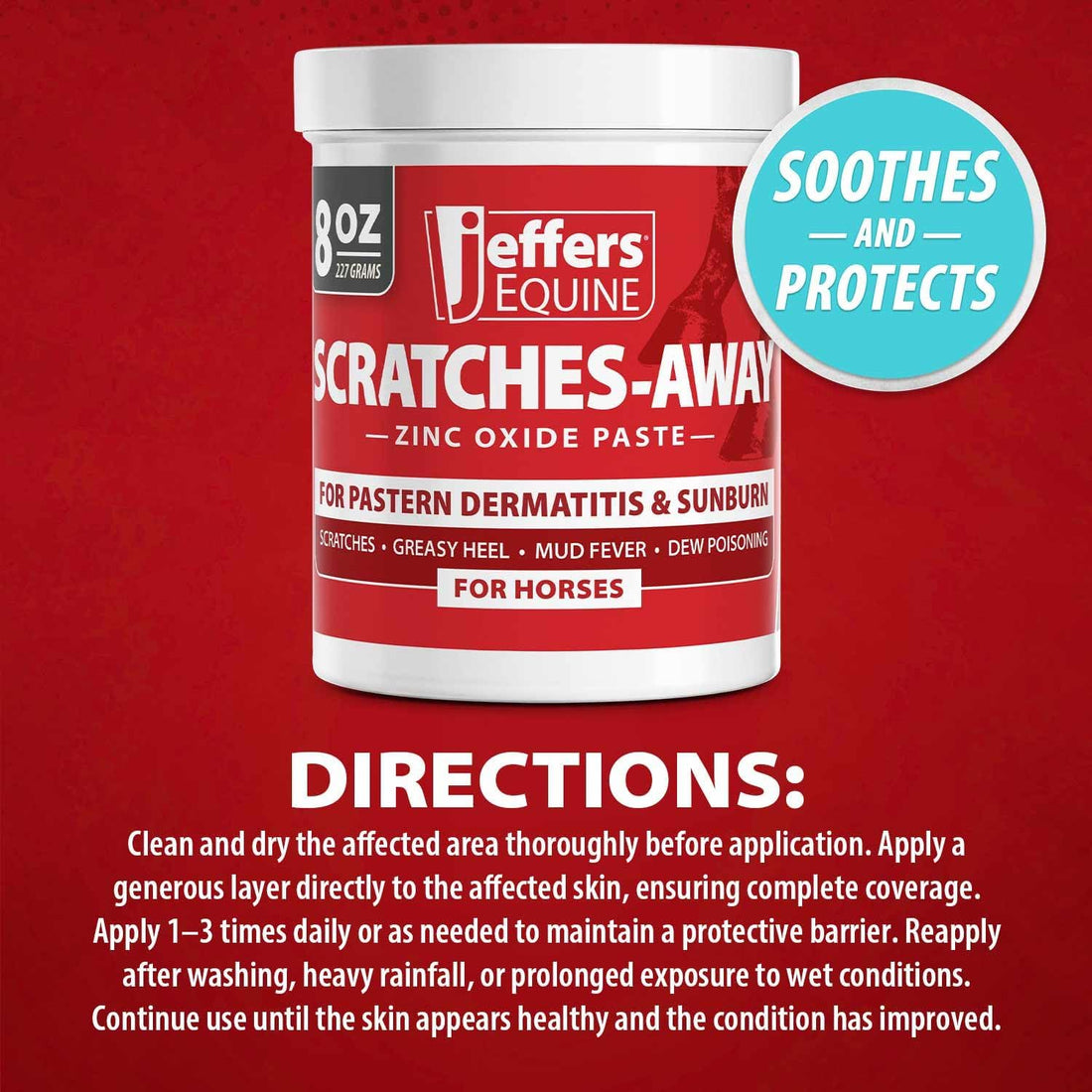 Jeffers Equine Scratches Away 30% Zinc Oxide Paste for Horses