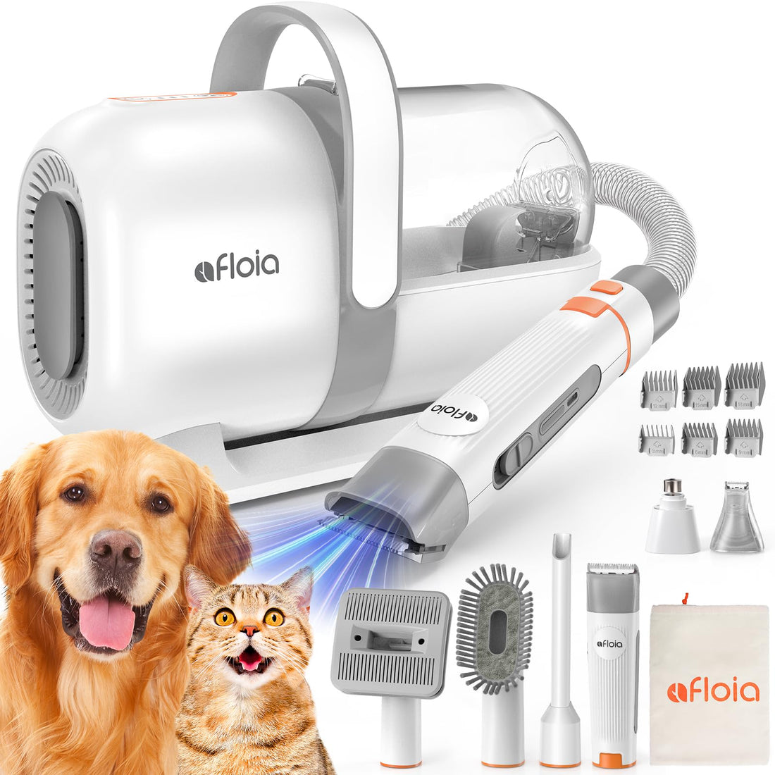 Afloia 6-in-1 Dog Grooming Kit, Pet Grooming Vacuum for Shedding