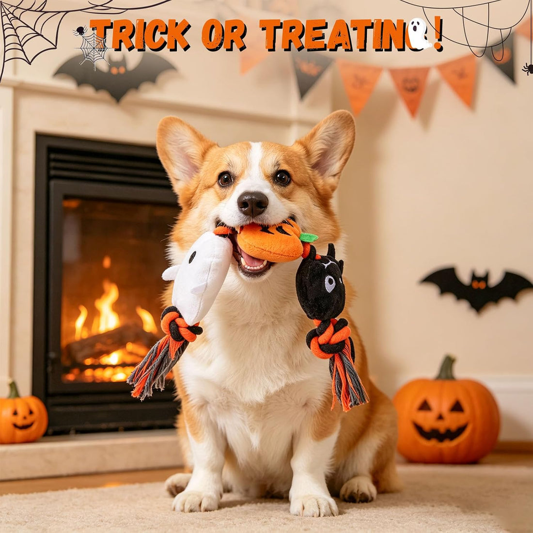 BEAUTYZOO Halloween Squeaky Dog Toy for Small Dog to Keep Them Busy