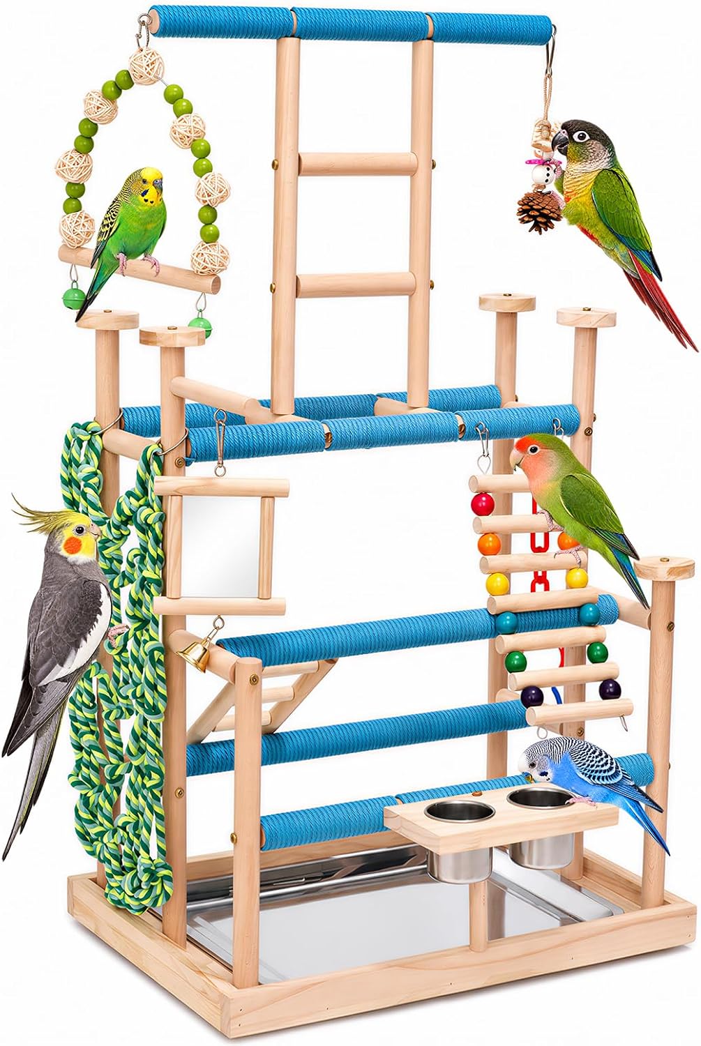 4-Tier Bird Playground and Perch Stand for Small to Medium Birds