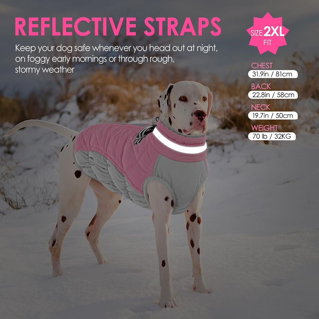 AOFITEE Dog Winter Coat Warm Dog Coat with Harness Waterproof Dogs