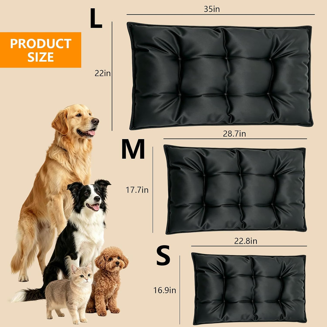 Indestructible Chew Proof Dog Bed for Aggressive Chewers 28.7X17.7IN