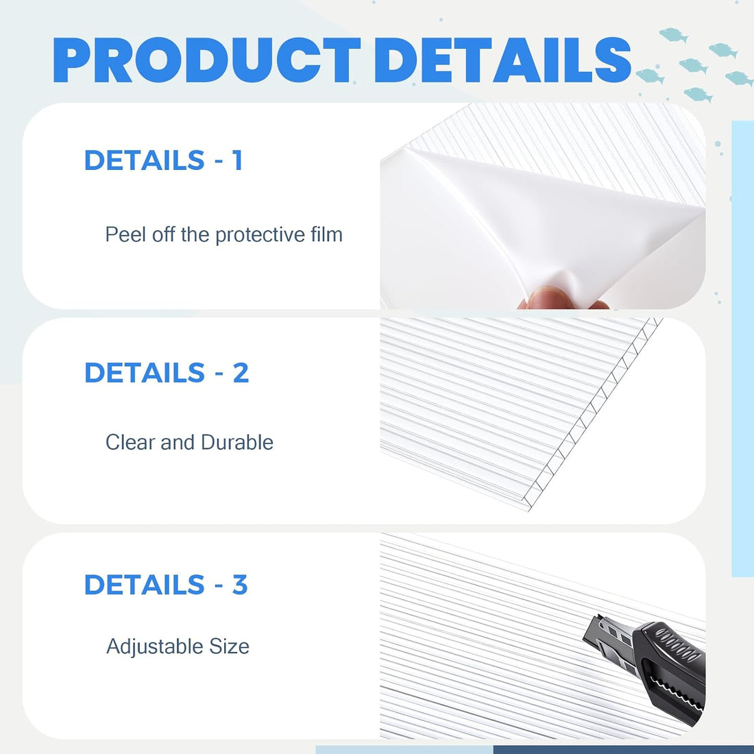 Sieral Aquarium Lids Canopy Set, 30 x 12 Inch, Clear, 1 Pcs