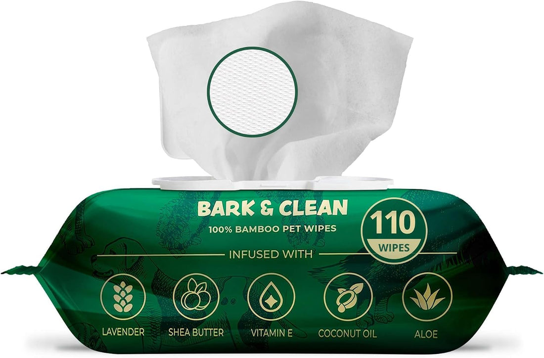Bark & Clean Bamboo Dog Wipes for Cleaning & Deodorizing