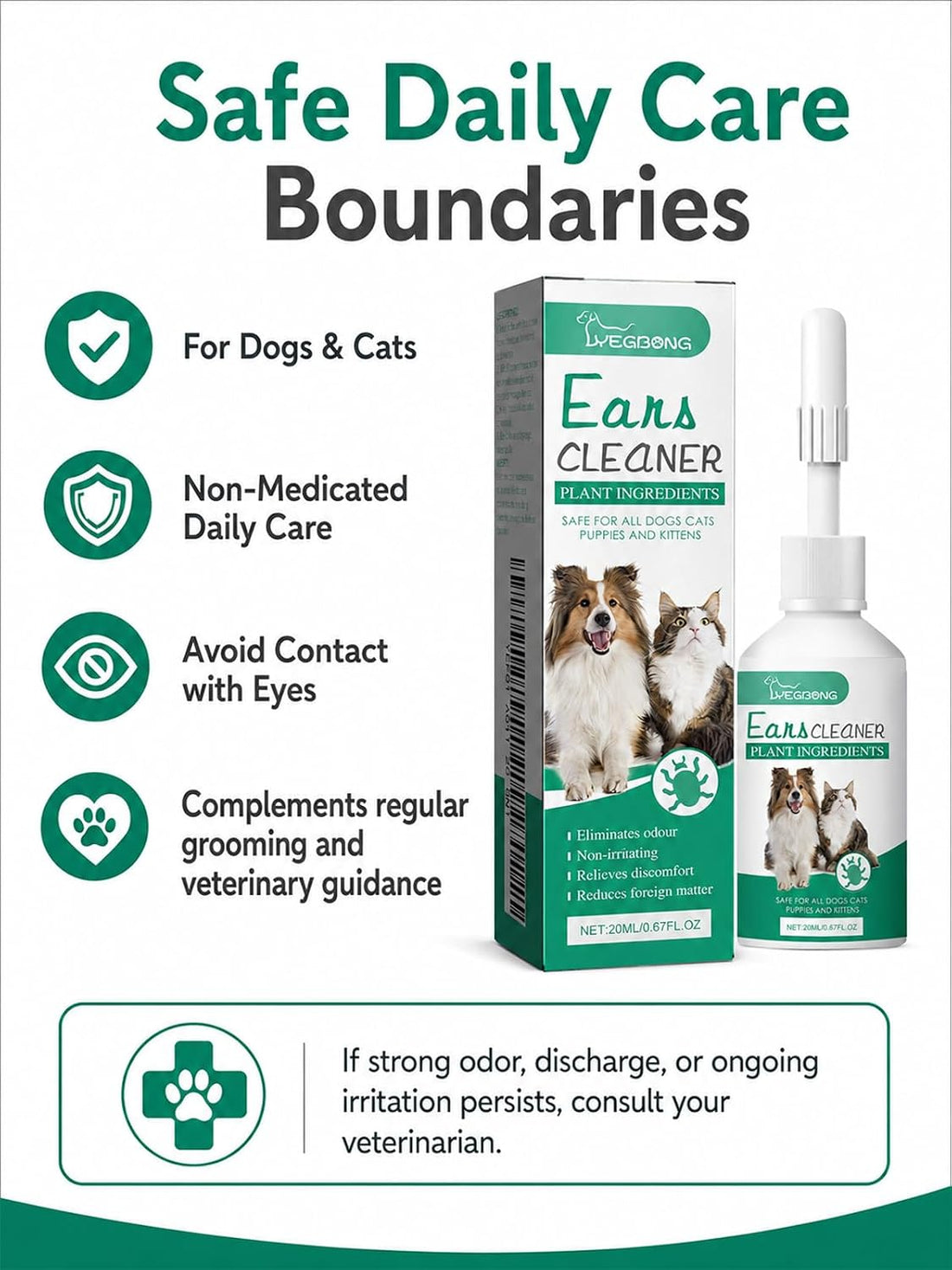 Gentle Ear Cleaning Solution for Dogs & Cats | Itchy Ear Relief