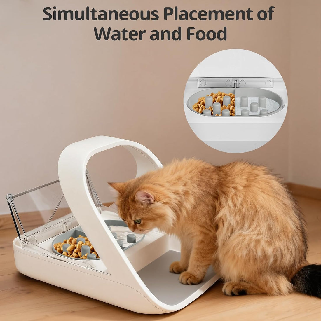 Slow Feeder Bowl for Automatic Microchip Cat Pet Feeder