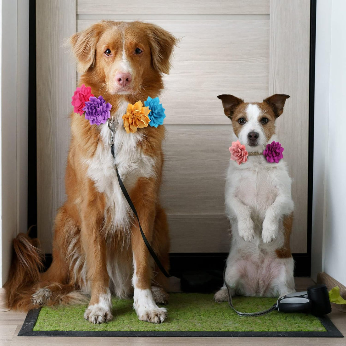 Saintrygo 20 Pieces Dog Collar Flowers Multi Color Pet Bow Ties