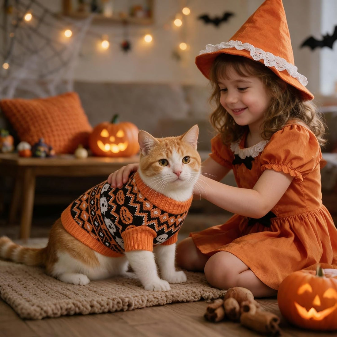 KOOLTAIL Halloween Cat Sweater for Cats Only