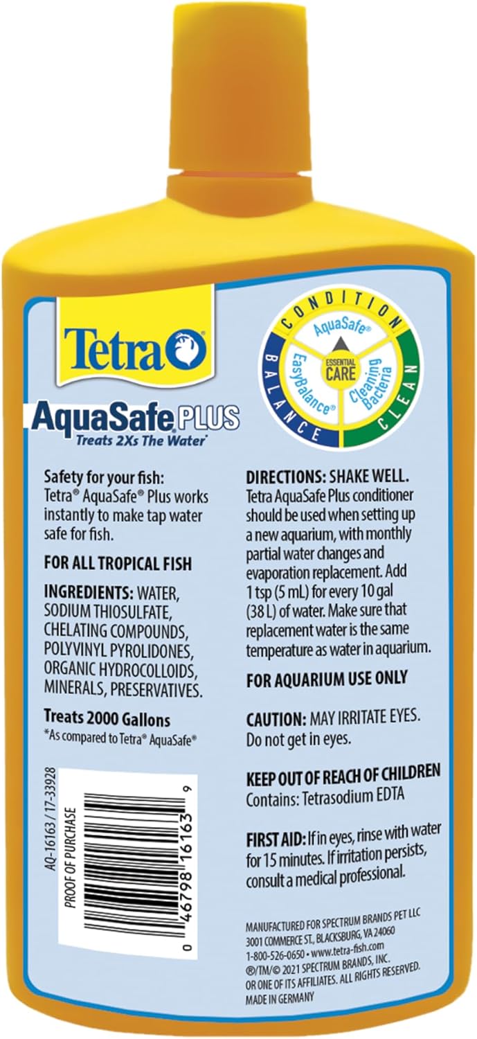 Tetra AquaSafe Plus Water Conditioner & Dechlorinator For Aquarium