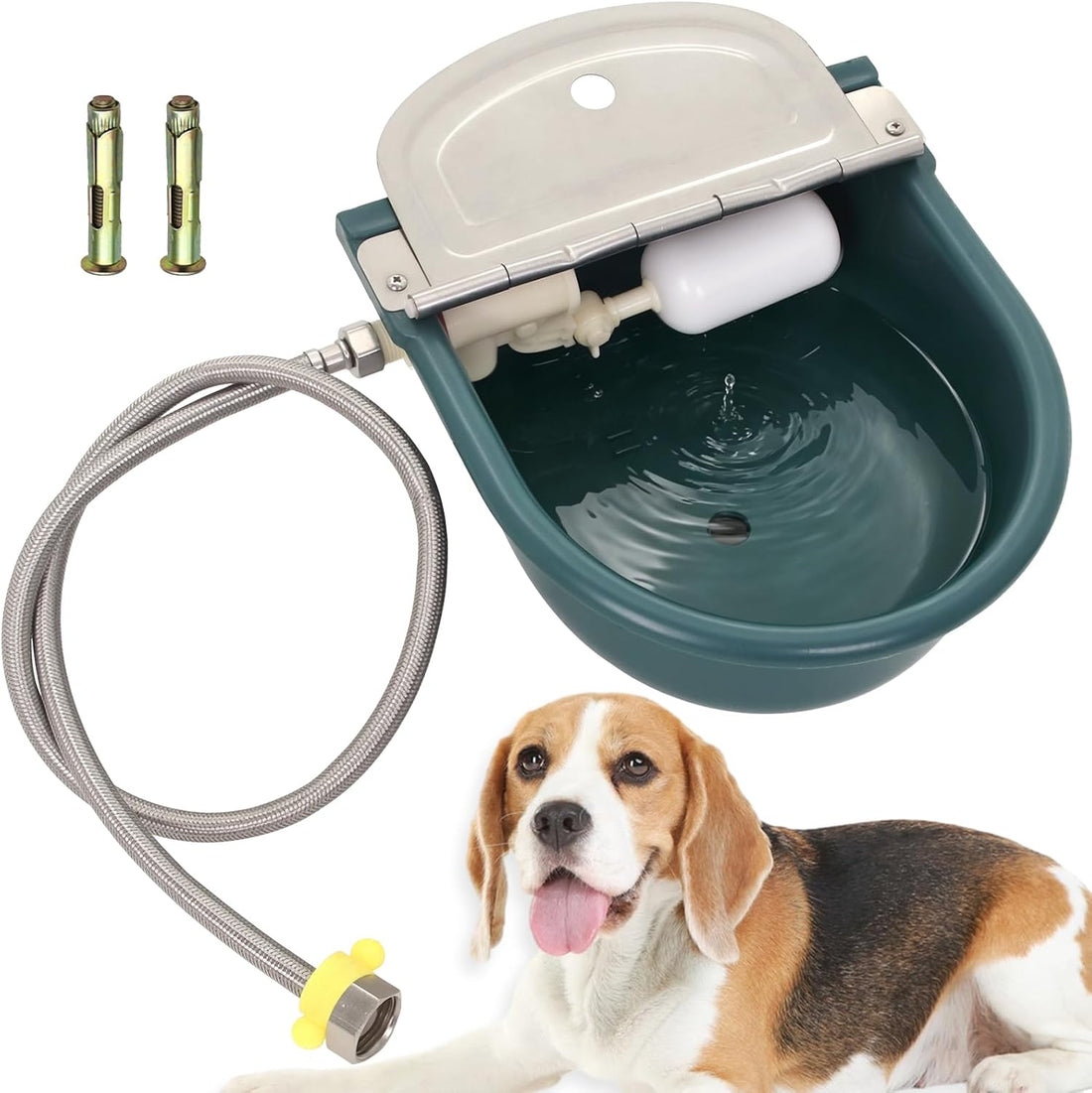 2 Set Automatic Water Bowl Livestock Waterer for Horse Cattle Sheep