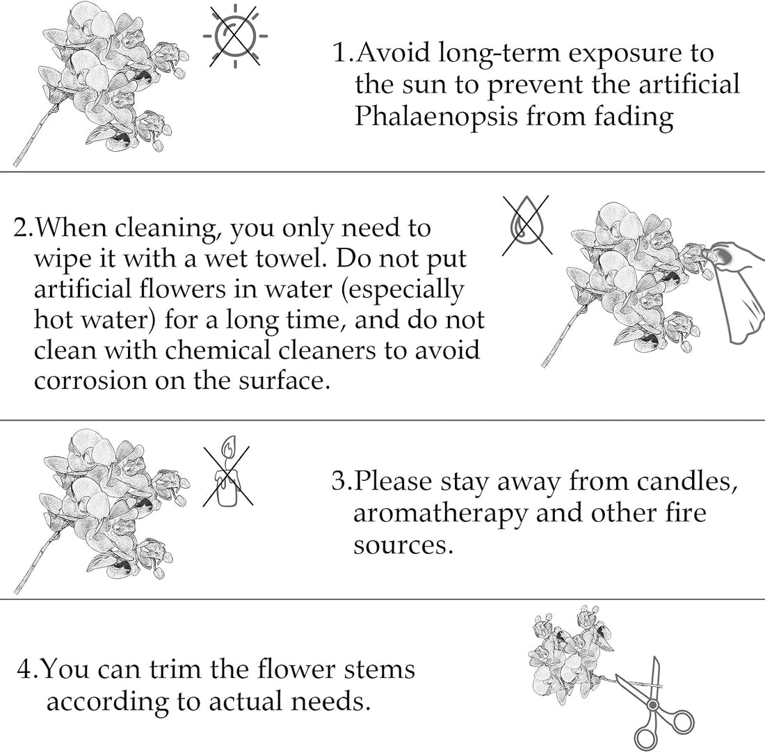 Chuangdi 2 Pcs Artificial Phalaenopsis