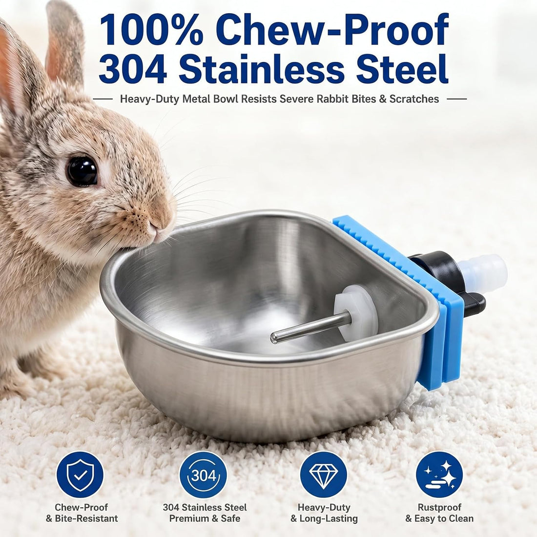 Potchen 10 Pack Rabbit Waterer Bowl