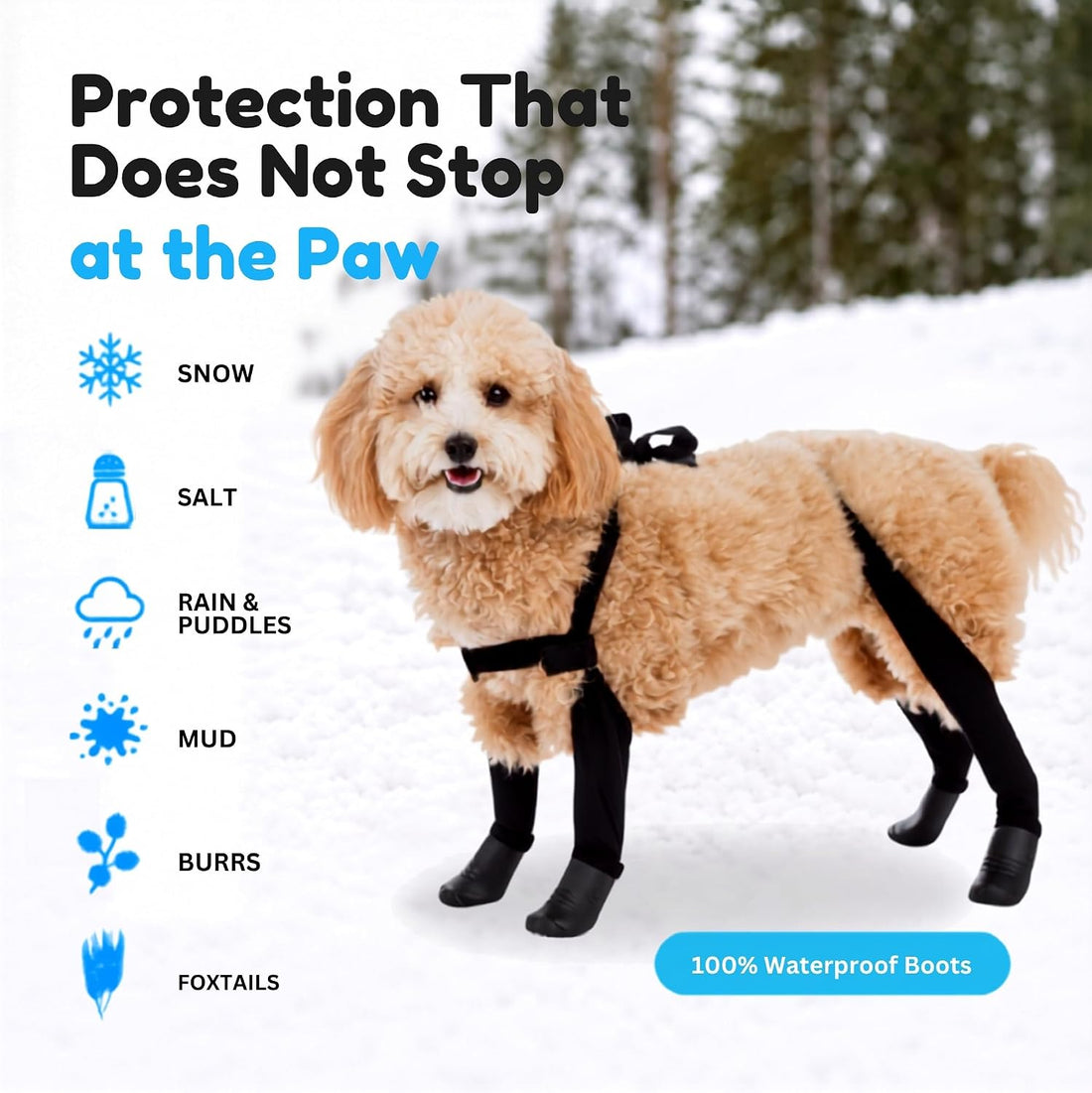 Walkee Paws Dog Snow Boots for Winter, Booties & Leggings