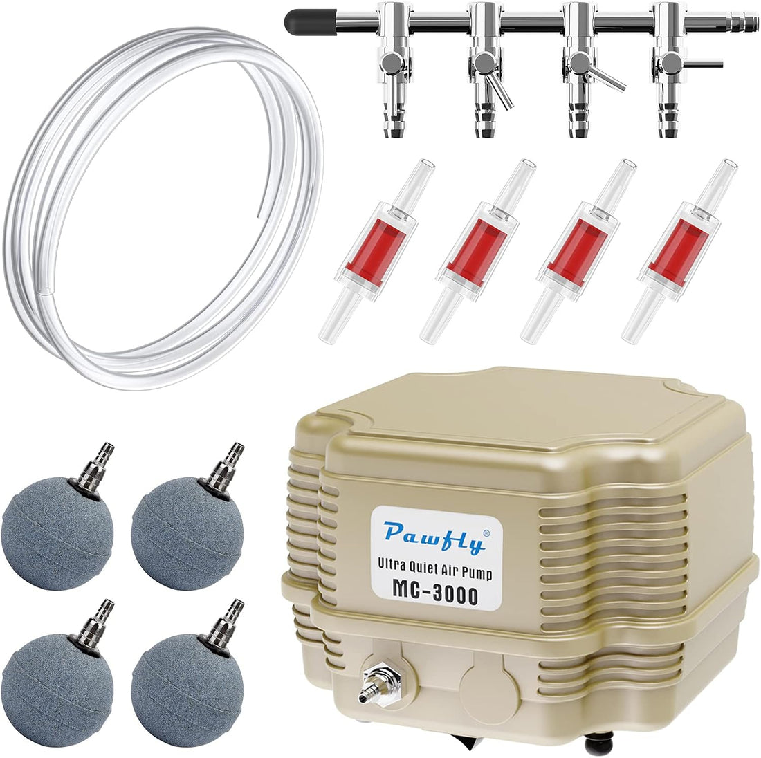 Pawfly 254 GPH Aquarium Air Pump Adjustable Quiet Oxygen Aerator Pump