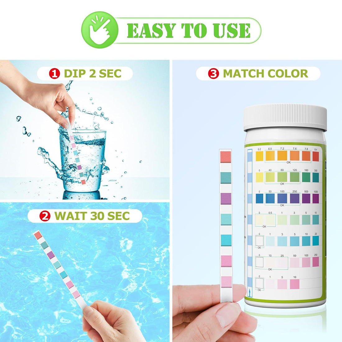 Aquarium Test Strips Fish Tank Pond Water Testing Kit