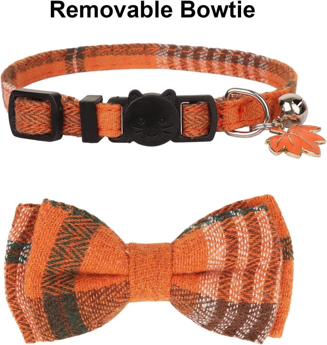 PTDECOR Fall Cat Collars with Bow