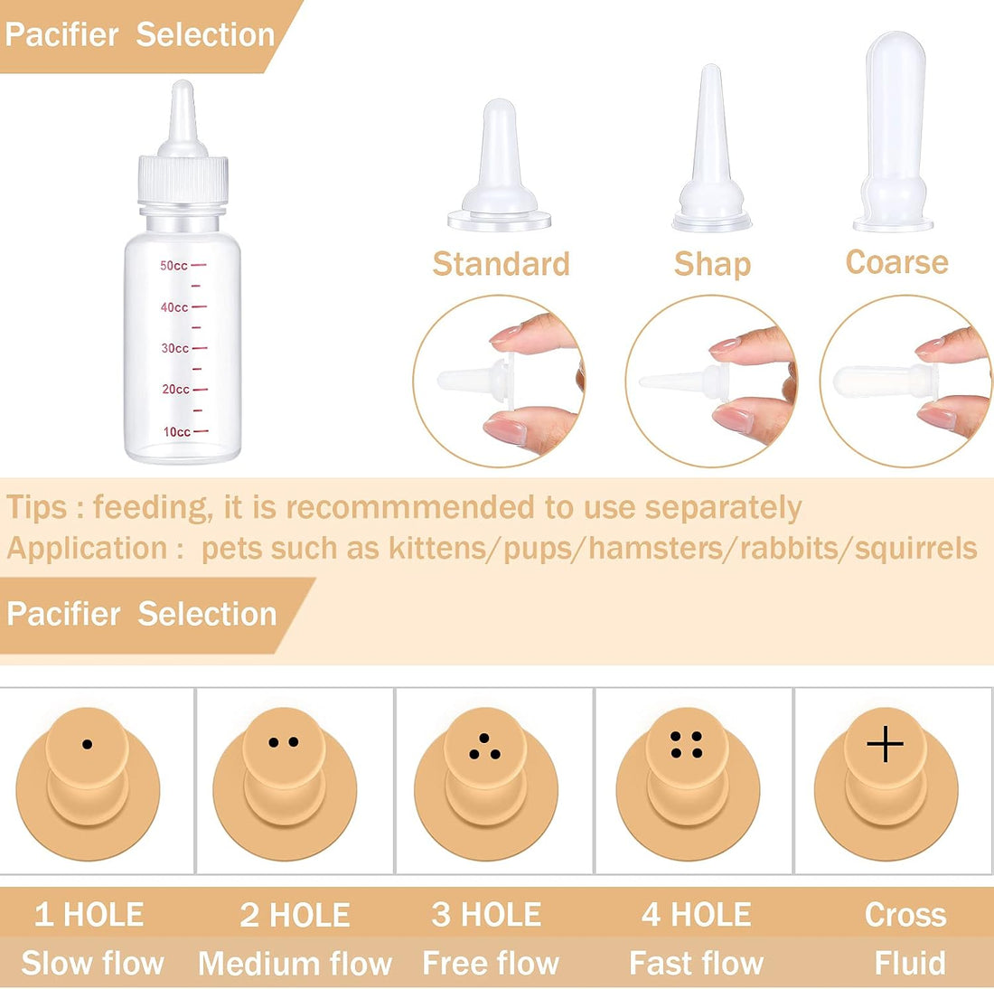 Sadnyy 17 Pcs Kitten Bottle Feeding Kit Puppy Bottles for Nursing