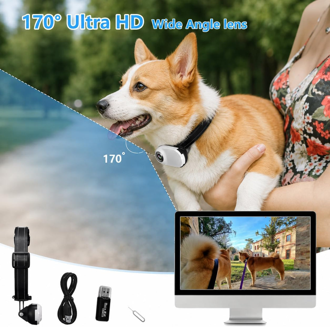 ehomful HD 1080P Cat POV Camera Collar with Video Record