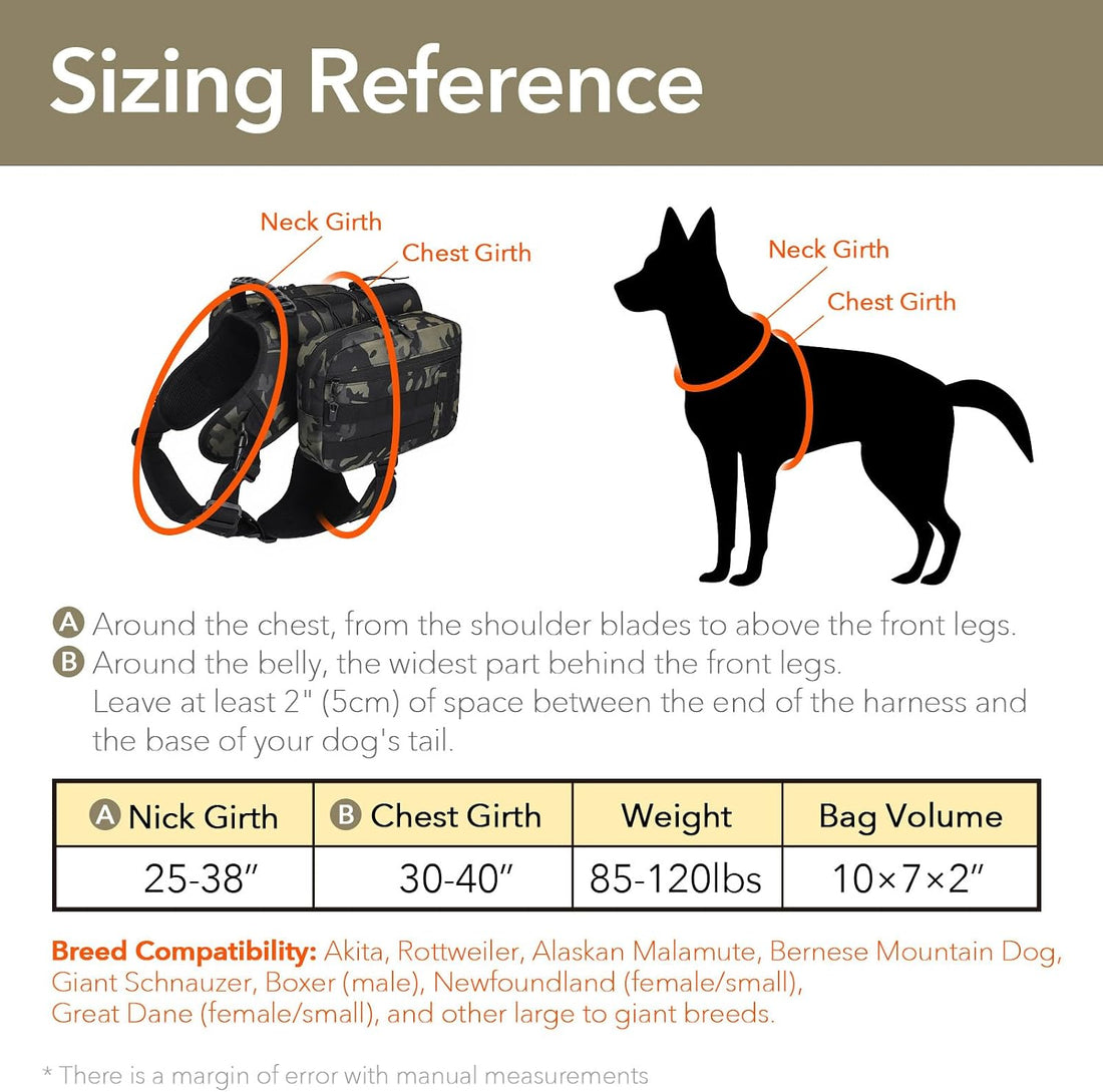 Jumahe Dog Hiking Backpack for Large Dogs