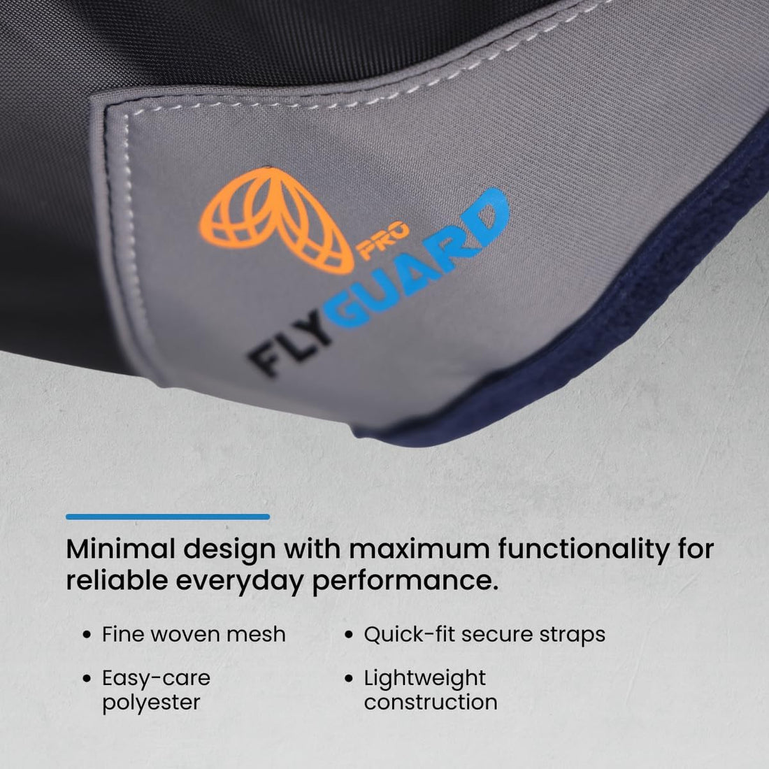 Shires FlyGuard Pro Fine Mesh Fly Mask with UV Protection Navy/Ear