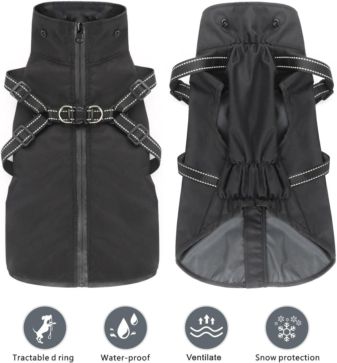 Dog Raincoat Waterproof Dog Hoodie Reflective Dog Raincoat Hooded