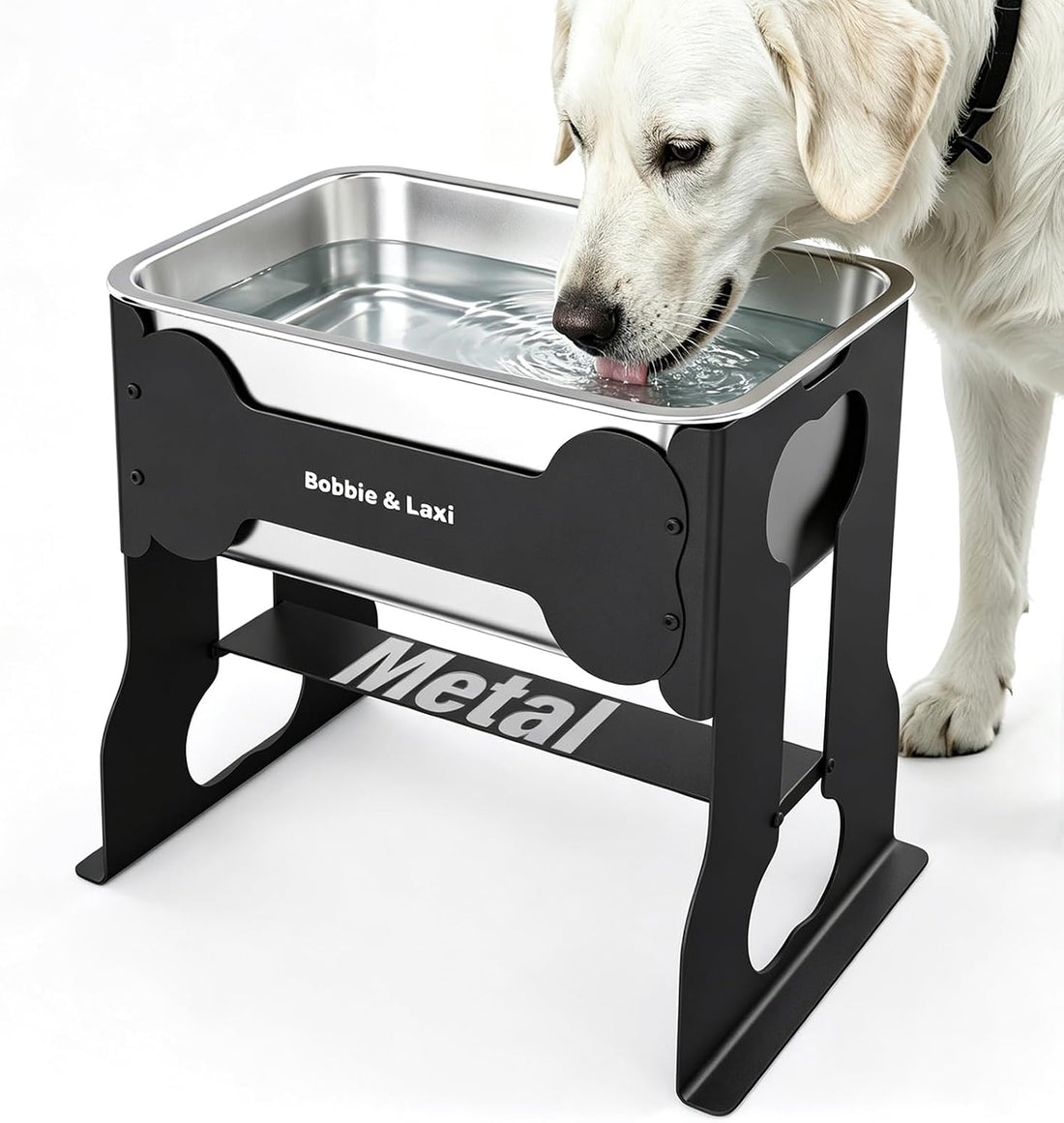 2.4 Gallon Elevated Large Dog Water Bowl,14" Raised Stainless Steel
