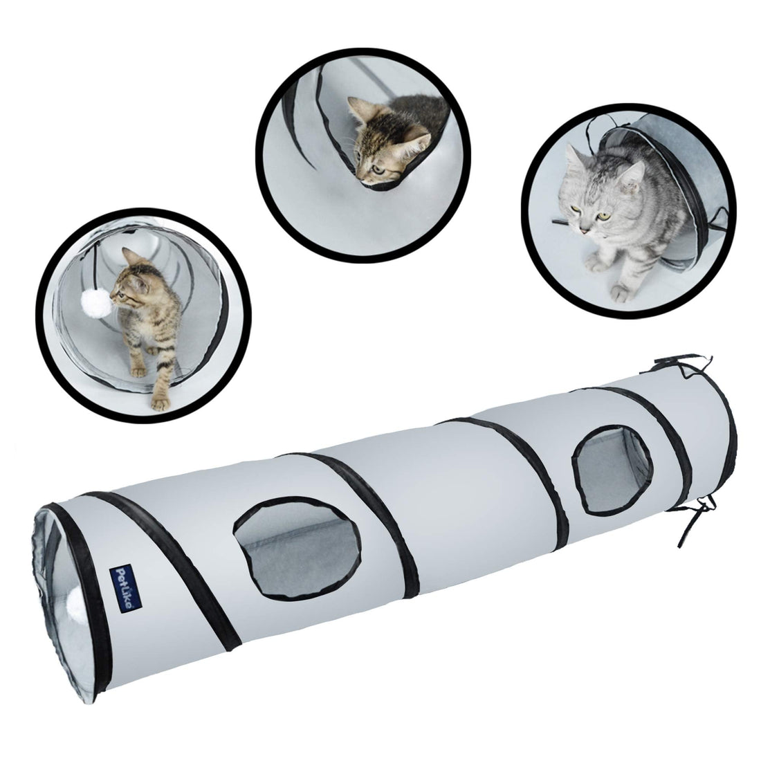 PetLike Cat Tunnel for Indoor Cats Collapsible Pop-up Pet Tube Peek