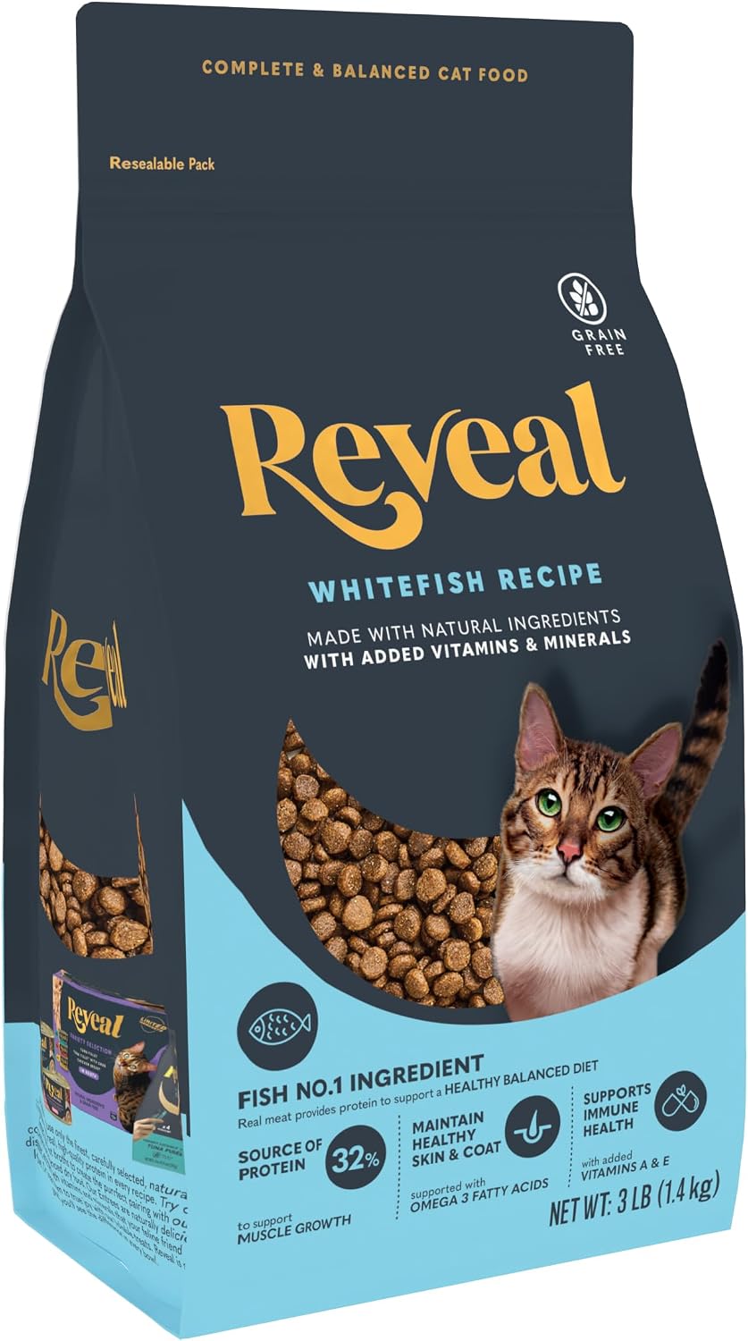 Reveal Whitefish Grain Free Complete Dry Cat Food 3 lb Bag