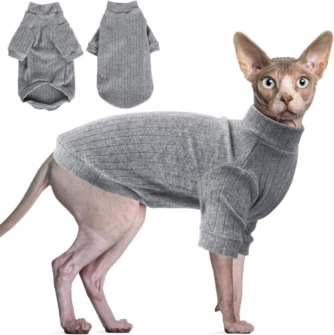 Idepet Sphynx Hairless Cats Sweater Shirt Kitten Soft Puppy Clothes