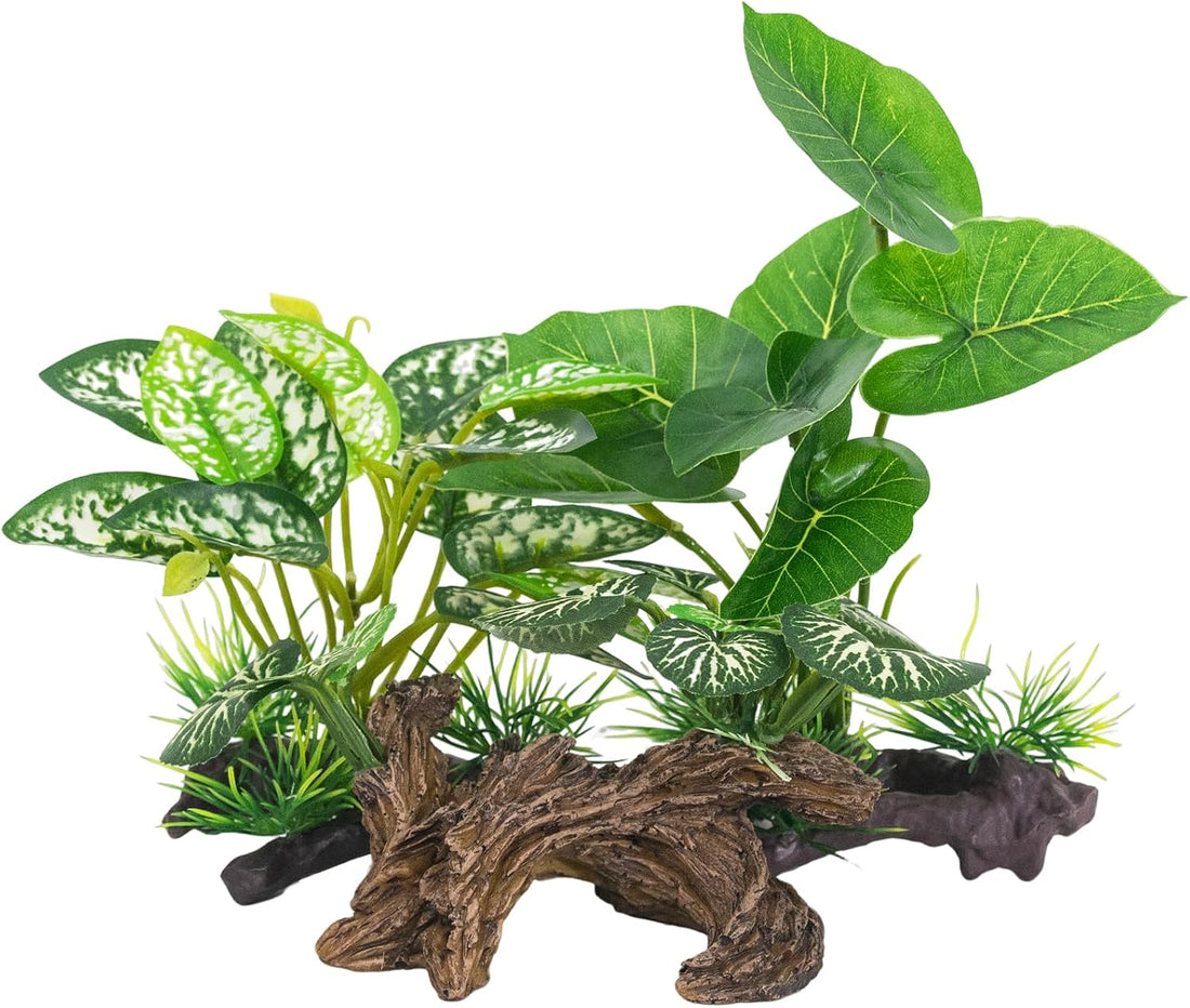 5Pack Tall Aquarium Plants - Reptile Habitat Plants Realistic Silk