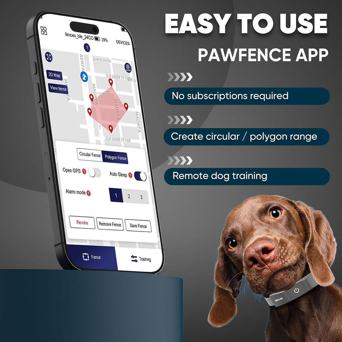 GPS Wireless Dog Fence, Electric Fence System with Training Collar