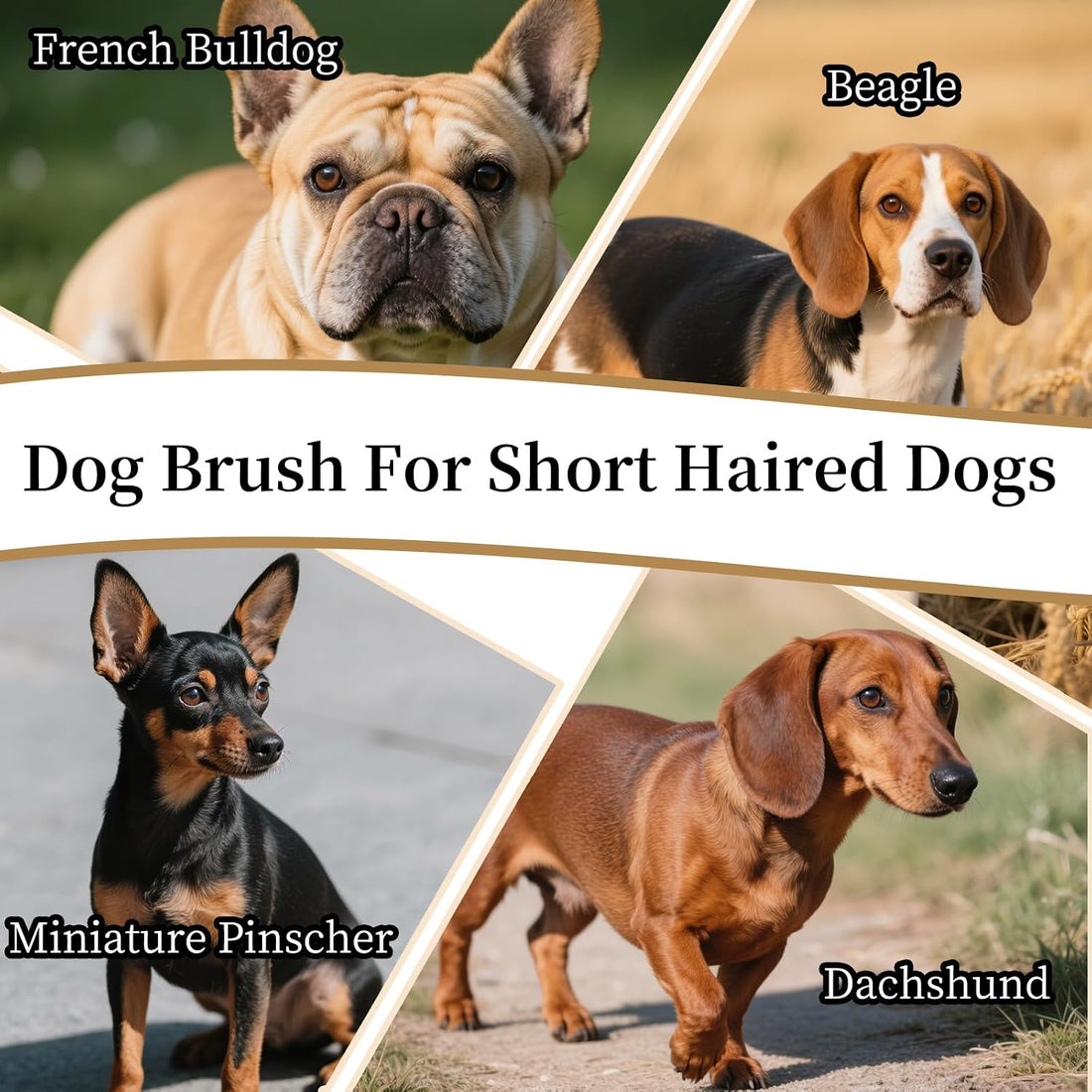 Soft Boar Bristle Dog Brush for Short Haired, Ideal Pet Hair Brush