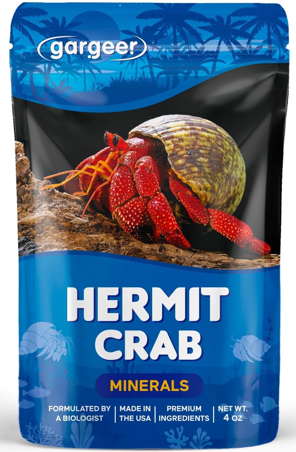 Gargeer 3oz Hermit Crab Soaking Salt, Calcium & Trace Minerals