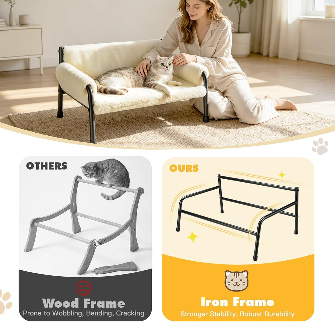 Pawaboo Elevated Cat Couch Bed for Indoor Cats