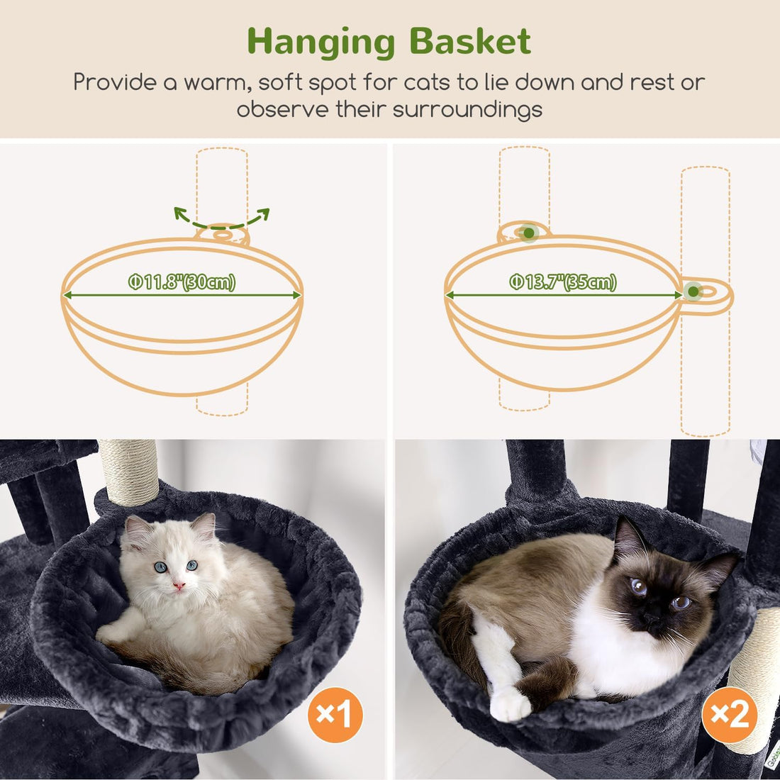 Globlazer Large Cat Tree, 80in Tall Climbing Tower, F80F