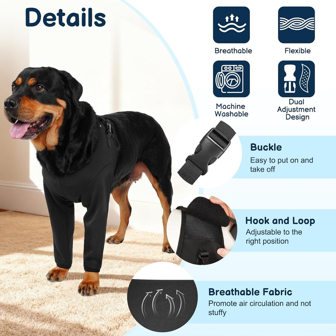 BARKLESS Dog Surgery Recovery Suit for Front Leg