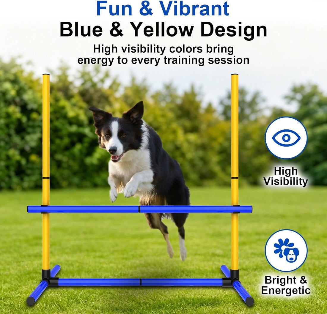 Dog Agility Hurdle, 4 Jump Bar Sets Indoor Outdoor Backyard Train