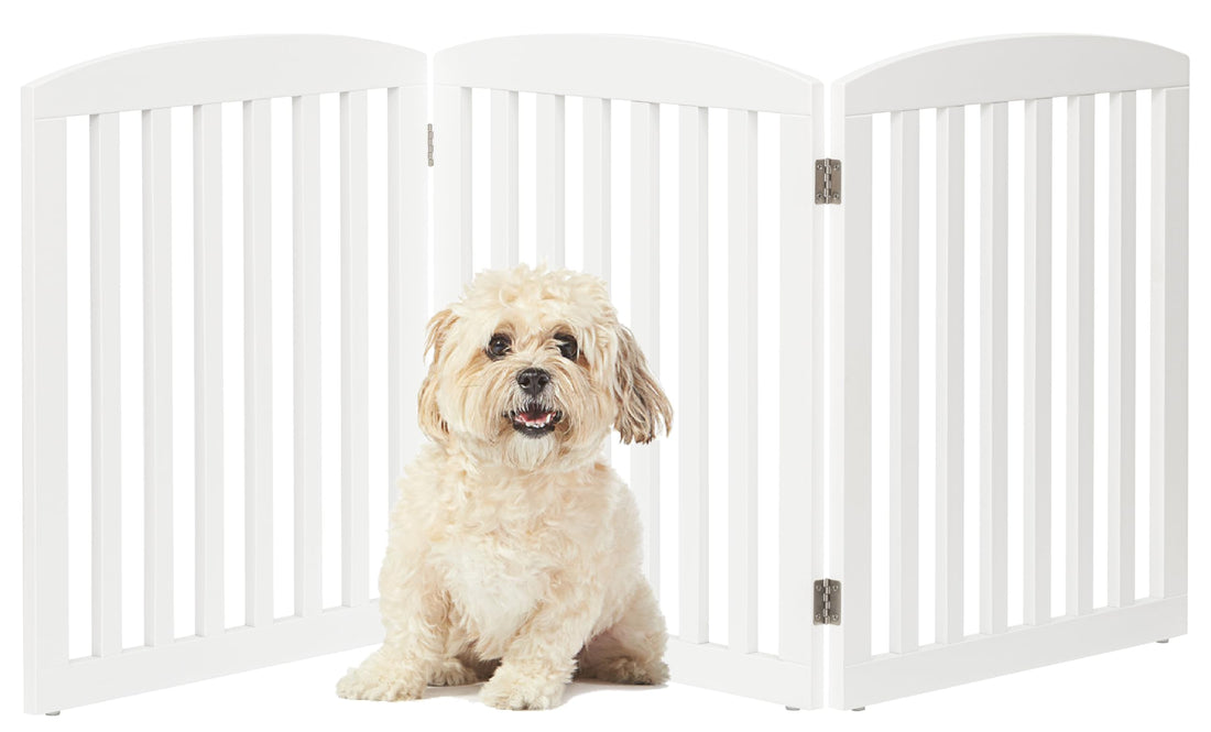 PAWLAND Wooden Freestanding Foldable Pet Gate