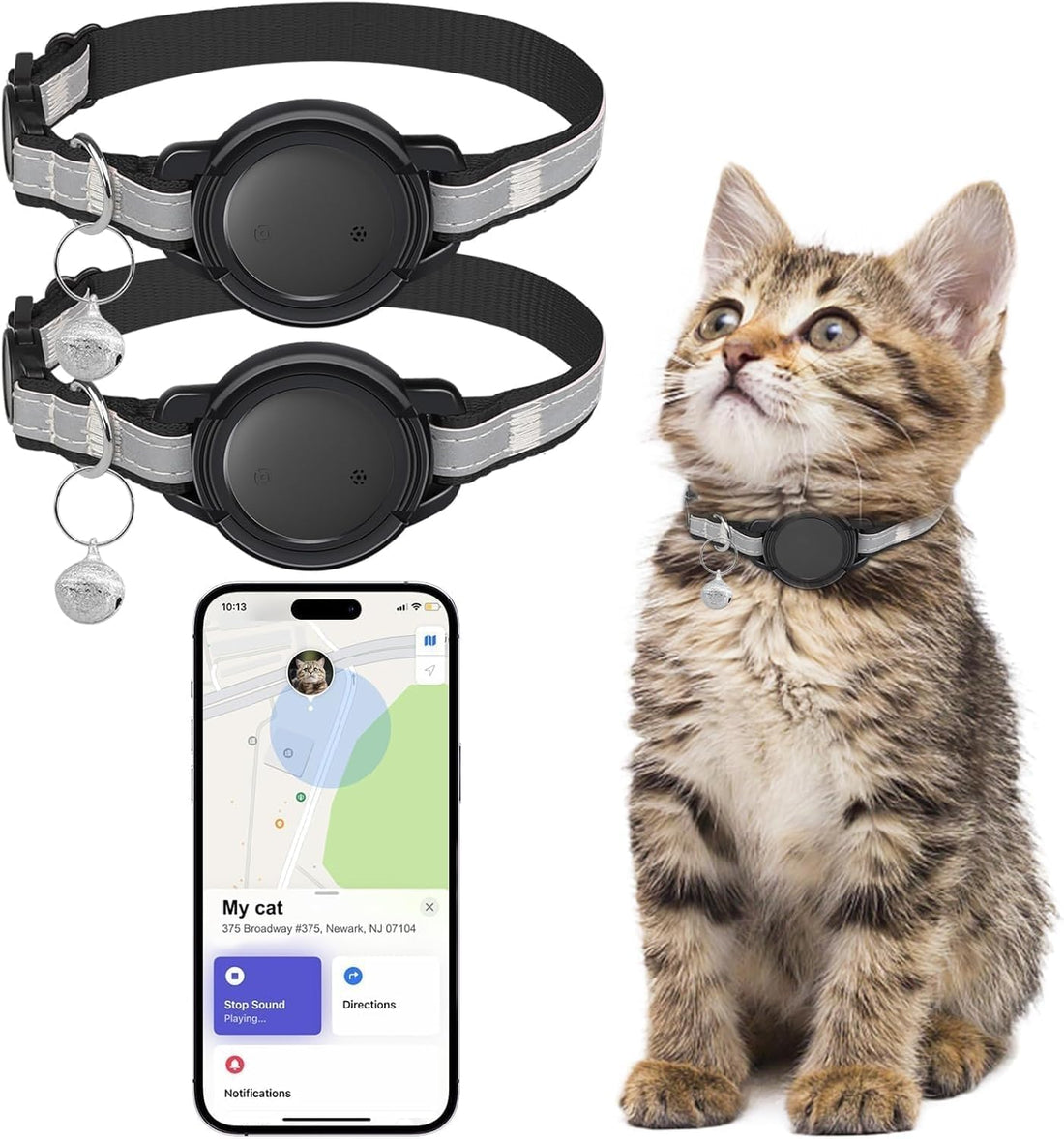 GPS Cat Tracker Collar, (iOS‑Only) Smart Pet Activity Tracking