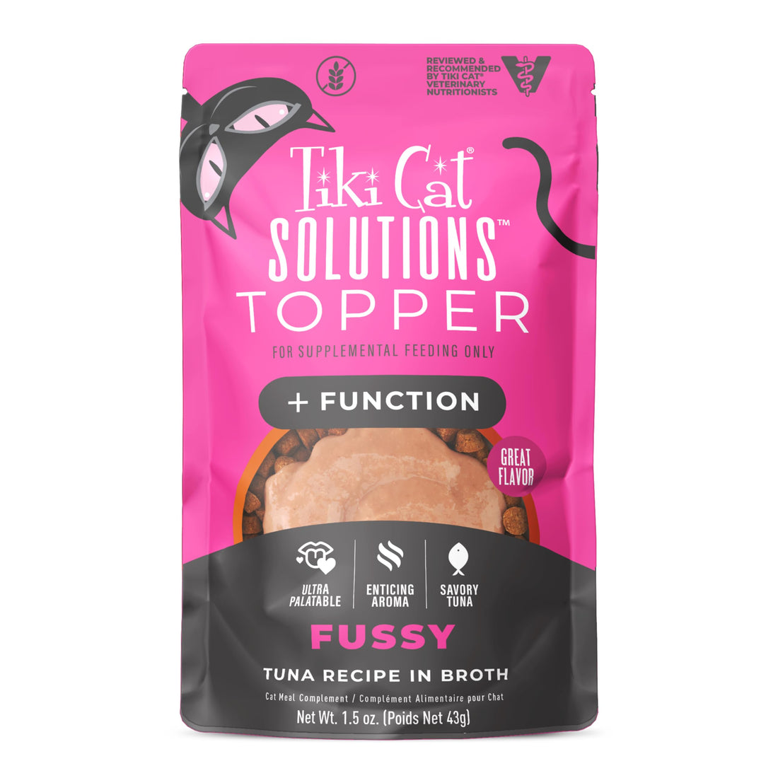Tiki Cat Solutions Topper, Fussy, Tuna Recipe in Broth, 1.5 oz. Pouch