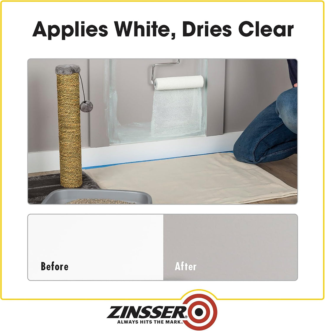 Rust-Oleum Zinsser 307648 Odor Killing Primer, White, Quart