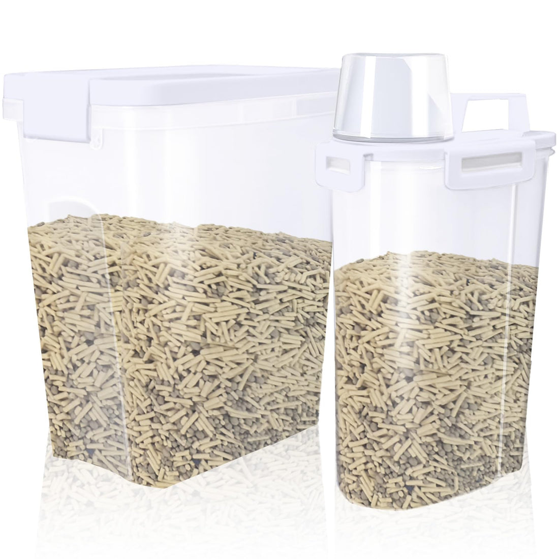 Newivi 2 Pcs Cat Litter Storage Container with Airtight Lid Cat