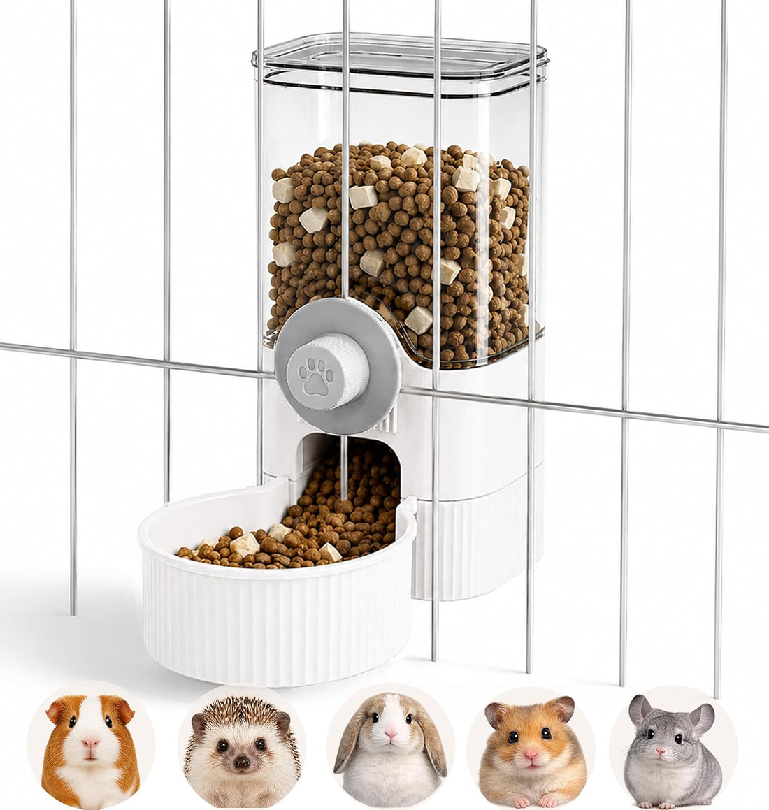 41 oz Hanging Gravity Feeder for Small Animal Cages Rabbit & Guinea