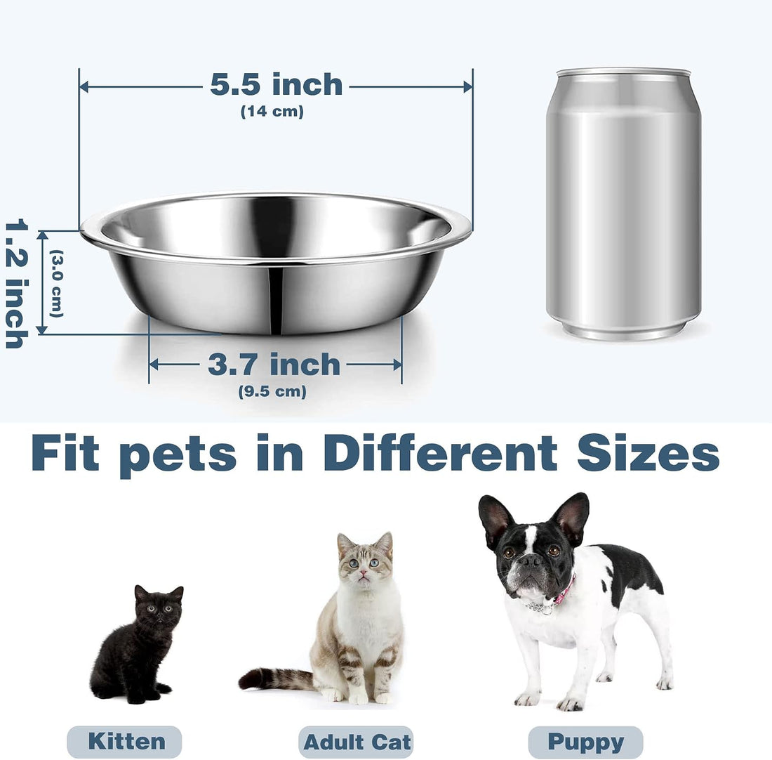 6 PCS Thickened Stainless Steel Cat Bowls