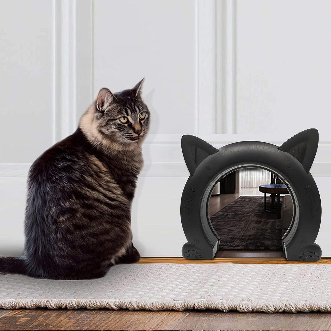 IKUSO Cat Door Interior Door,Hidden Pet Litter BoxPet Door for Cats
